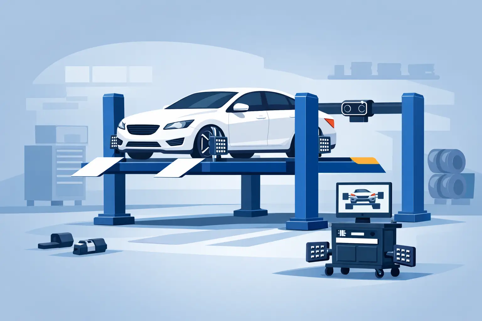 4-pelarlyft för hjulinställning - rätt val