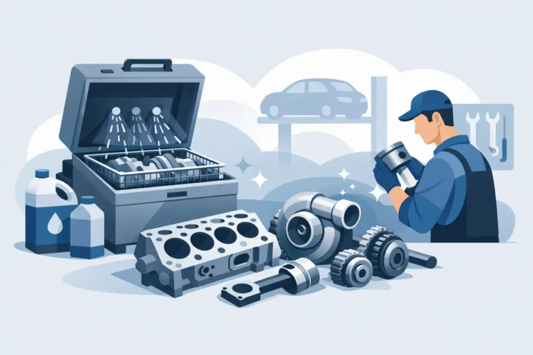 Välj rätt verkstadstvätt för motordelar