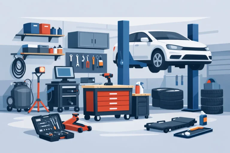 Garageutrustning för hemmamekare som håller