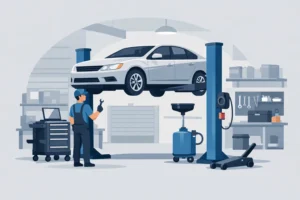 Exempel garage med 2-pelarlyft i praktiken